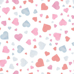 watercolor hearts love seamless pattern