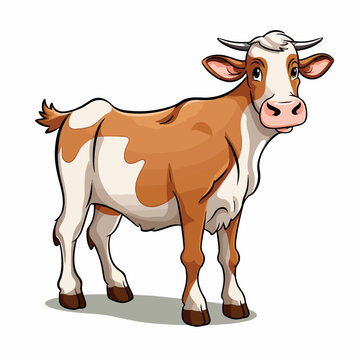 cow flat vector illustration. cow hand drawing isolated vector illustration