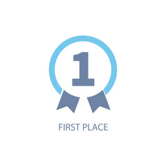 first place concept line icon. Simple element illustration. first place concept outline symbol design.