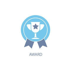 award concept line icon. Simple element illustration. award concept outline symbol design.