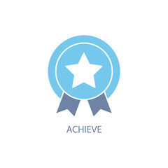 achieve concept line icon. Simple element illustration. achieve concept outline symbol design.