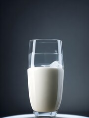 white milk in a glass photography