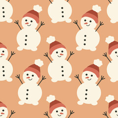 snowman seamless pattern