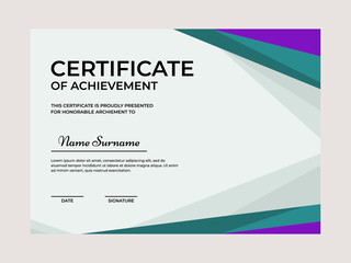 Certificate of achievement template design