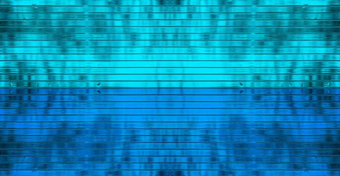 Texture of embossed organic glass. The upper half is azure, the lower half is blue. Abstract background for design and business.