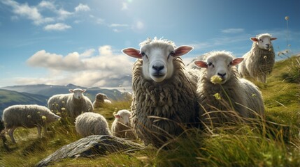Fototapeta premium sheep and lamb