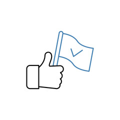Accomplishment concept line icon. Simple element illustration. Accomplishment concept outline symbol design.