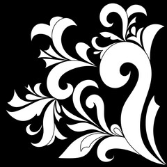 black and white floral backgrou'nd