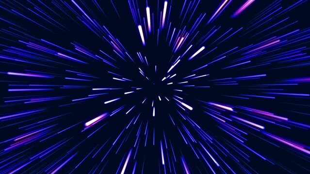 Neon Colored Vibrant Star Space Retro Futuristic Particles Flying Upon Camera Ultra Speed Travel Showcase Banner 3D Animation