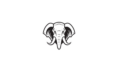 mammoth logo vector black white background