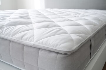 Detail of the mattress protection in the bed