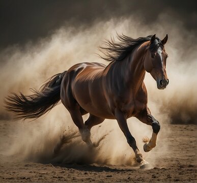 horse running in the desert