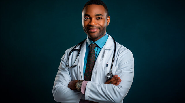 young black african man doctor