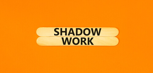 Shadow work psychology symbol. Concept words Shadow work on beautiful wooden stick. Beautiful...