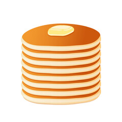 Vector Pancake with butter. Pancake Day. Isolated on a white background. Flat style.	
