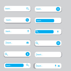 Search Bar for  web site. Search Address and navigation bar icon. Collection of search form templates for websites