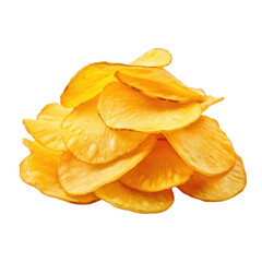 Potato chips isolated on white or transparent background