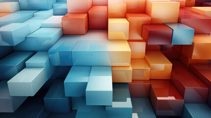 Abstract Geometry: 3D cubes seamlessly converge, creating a mesmerizing background that blends precision and creativity in a symphony of shapes