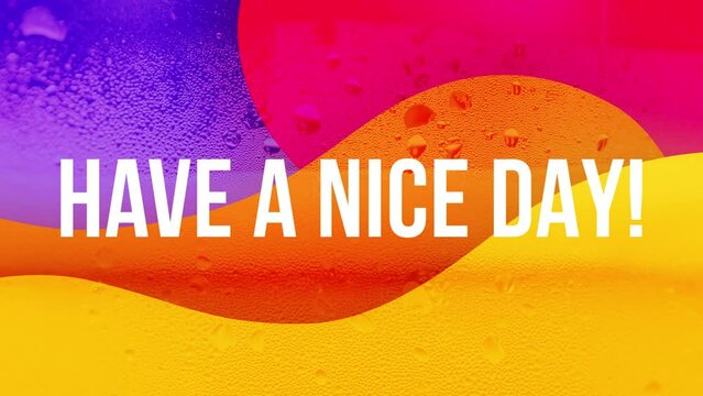 Have a Nice day, typography video footage, text on colorful background, can be used for web or footage or presentation. online