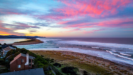 sunrise over the beach lincoln city taft
