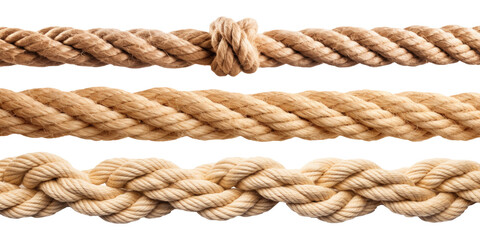 Set of ropes isolated on transparent background.