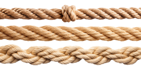 Set of ropes isolated on transparent background.