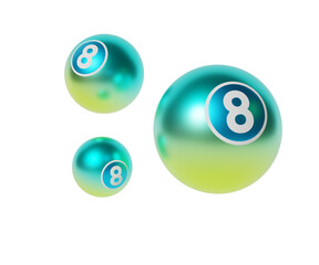 Blue and green lottery balls