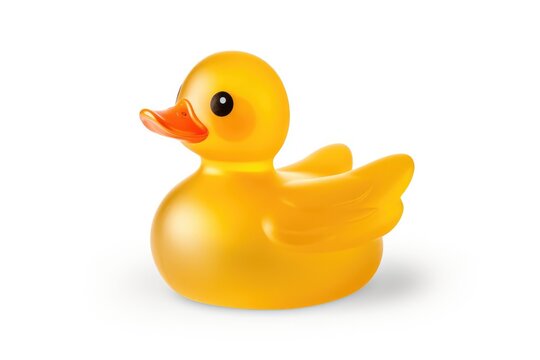 Isolated Yellow Rubber Duck On White Background
