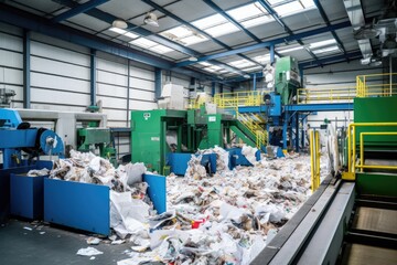 Plant Sorting Plastic And Paper Waste, Assembly Line Process