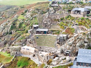 Minack  Theatre Cornwall UK spectacular open air theatre, drone,aerial