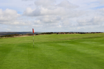 View of the golf course, Seaford Head, East Sussex, England.