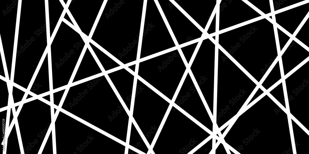 Wall mural abstract line background. abstract white lines with black background creative and geometric shape wi