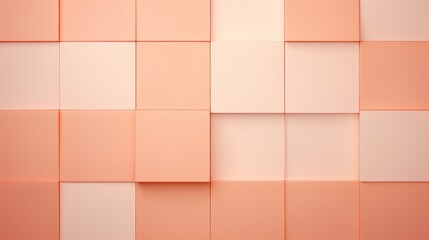 Abstract texture of squares, in the trendy peach color of the year 2024