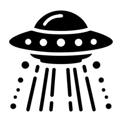 UFO Icon vector silhouette black color