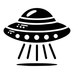 UFO Icon vector silhouette black color