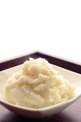 4K Image: Close-up of Creamy Mashed Potatoes in Serving Bowl