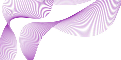 Abstract background with waves for banner. Medium banner size. Vector background with lines. Element for design isolated on white. Purple color