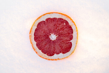 grapefruit in the snow