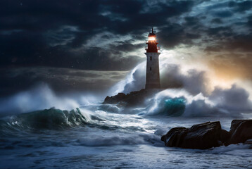Stormy Seascape, AI enhanced wall art.