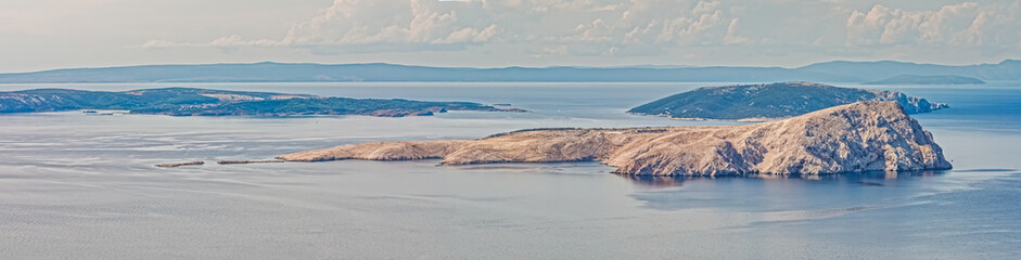 Aerial Panorama of Goli Otok in the Adriatic Sea