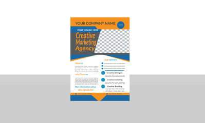  A4 size Digital marketing agency flyer Desingn Corporate business flyer template design,  modern, business, real estate, marketing, conference, school admission,  house sale, flyer design 