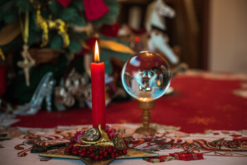 Vintage home interior. Christmas inspiration elements, decoration