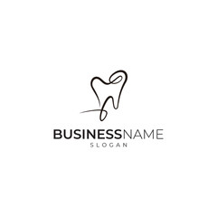 abstract dental logo with line art design style