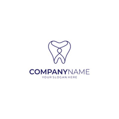dental logo with line art design style
