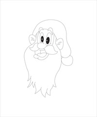 Christmas Big coloring page in doodle style Line art.