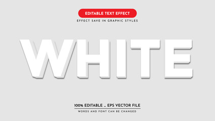 editable text effect style. white text effect, vector illustration.