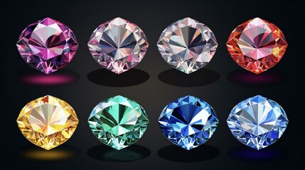 Fototapeta premium set of diamonds