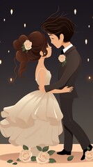 A bride and groom sharing their first dance as a husband and wife