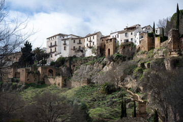 Fototapeta na wymiar The historic walled section of the Andalucian town of Ronda, Spain