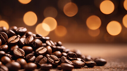 coffee beans on blur background,Coffee Beans Closeup On Dark Background
